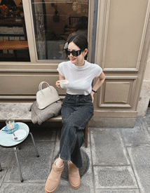 Mila angora harp polar tee