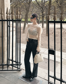 Rocky black denim pants