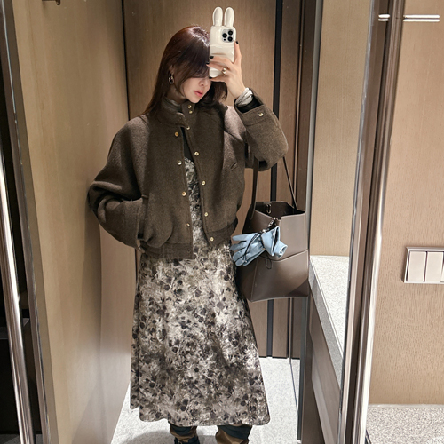 Balmacaan herringbone jacket