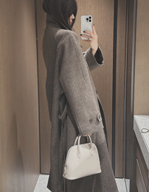 James belted balmacaan wool coat