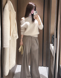 Maji angora boat-neck knit