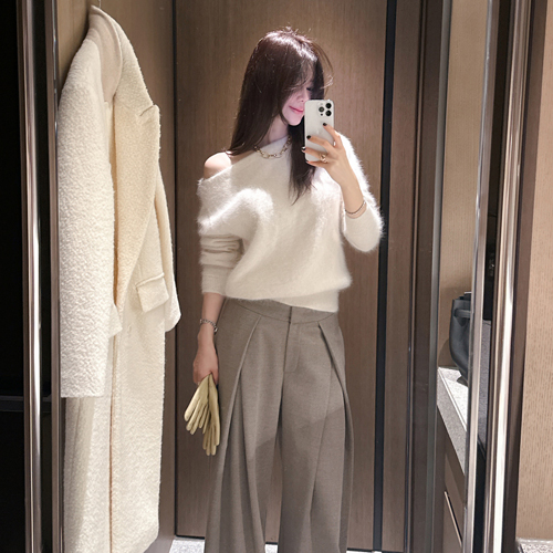 Maji angora boat-neck knit