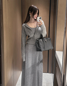 Olga alpaca knit zip-up