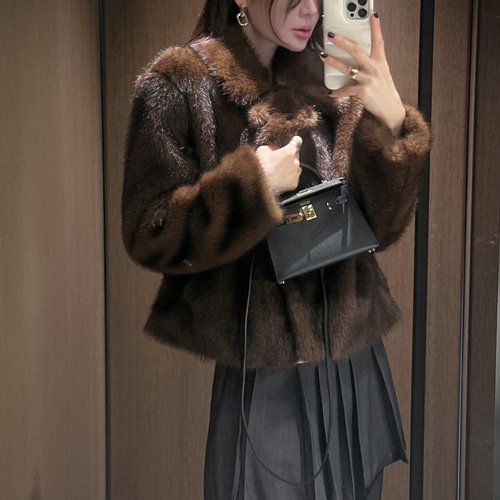 Taupe fur jacket