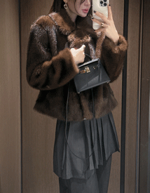 Taupe fur jacket