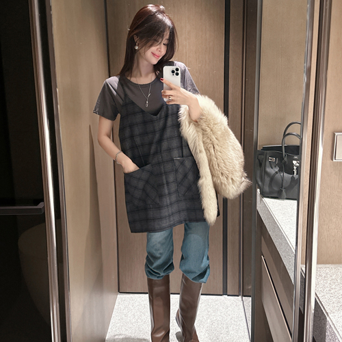 Lami wool check dress