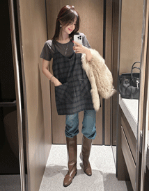 Lami wool check dress