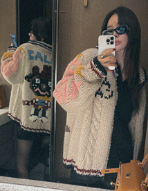 Calie handmade knit zip-up