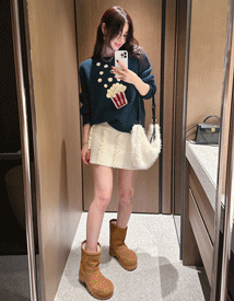 Kurs frill mini wool skirt