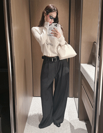 Belen pin-tuck wide pants