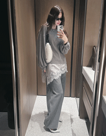 Stella satin lace tee