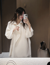 Rabbit fur button coat