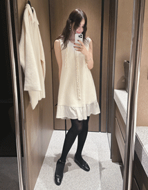 Rabbit fur frill dress
