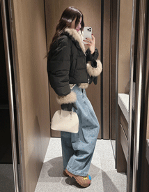 Fox fur gloves padding set (raccoon100%)