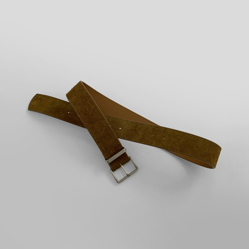 Mirror square suede belt