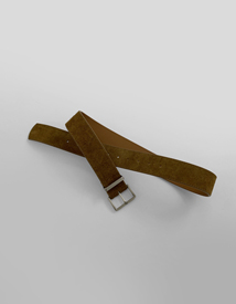 Mirror square suede belt
