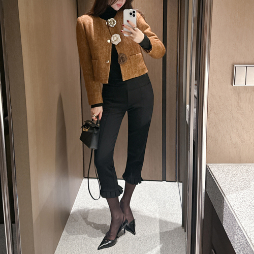 Roel 7-boo pleats slim pants (gimo)