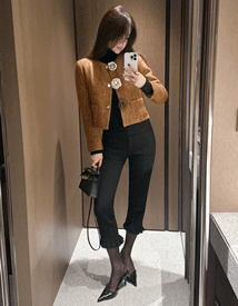 Roel 7-boo pleats slim pants (gimo)