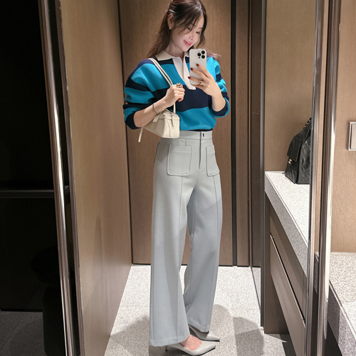 Aimee pocket straight slacks