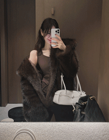 Riche fur collar short coat