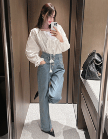 Tassel lace gimo blouse