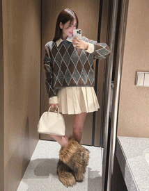 Mett argyle wool knit