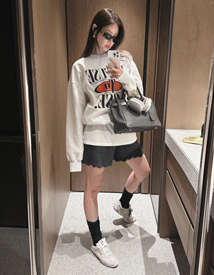 Wave angora knit shorts