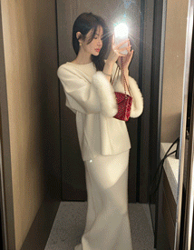 Moco arm fur wool knit