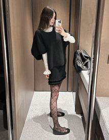 Kindel double frill wool skirt