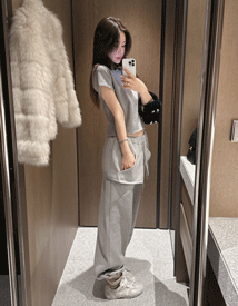 Zipper skirt jogger pants