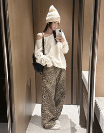 Mind cotton leopard pants