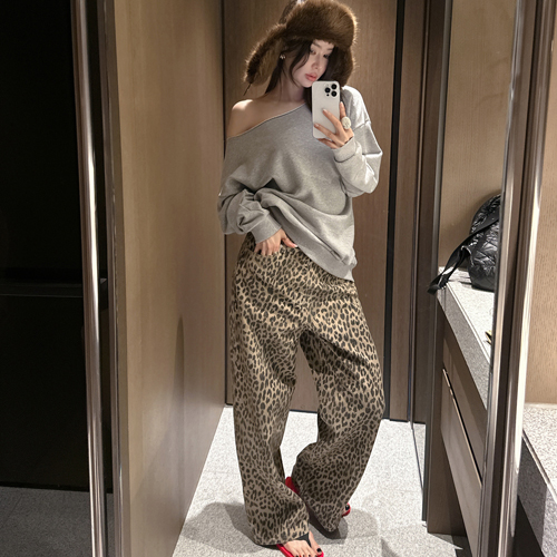 Mind cotton leopard pants