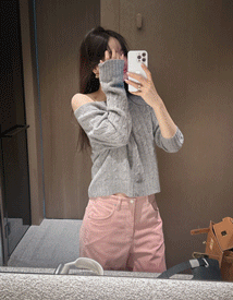 Branny cable wool boat knit (wool100%)