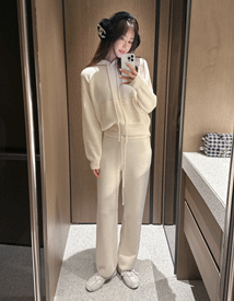 Yak pine wool knit pants