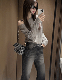 Powder wool loose tee