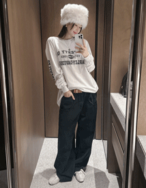 Duo pocket cotton angora pants