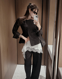 Meinin boat-neck jacket