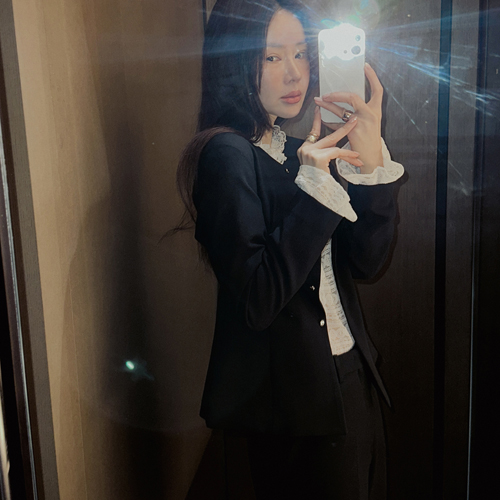 Merrion no-collar round jacket