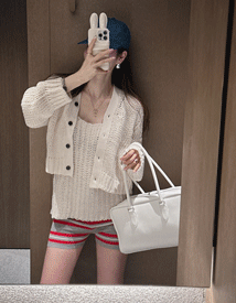 Pitch knit crop cardigan