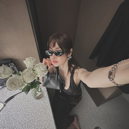 Snake V-neck long dress