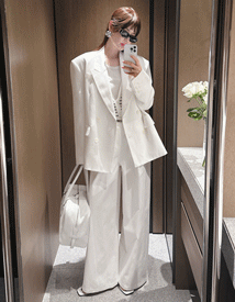 Aunt belt wide cotton pants