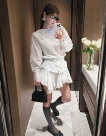 Kinder belt stripe shirt