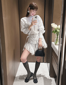 Kinder unbal stripe skirt