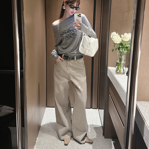 Zen stud belt cotton pants