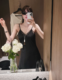 Hola unbal lace satin dress