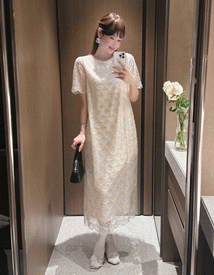 Aloha spangle short-sleeved dress