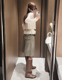 Logger stud belt half pants