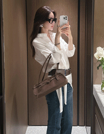 Brow shawl set midi shirt