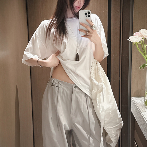 Vintage washing round tee