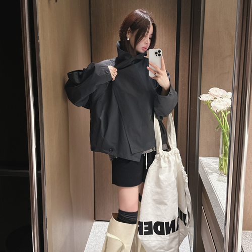 Kitten high-neck short jacket